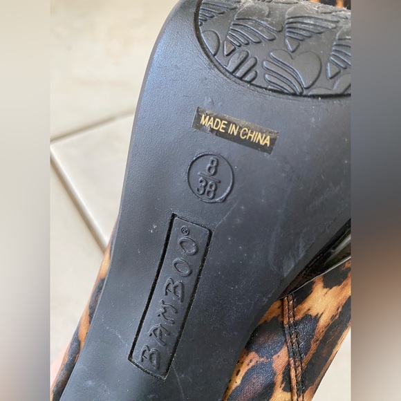 Bamboo platform leopard print booties - Picture 4 of 7